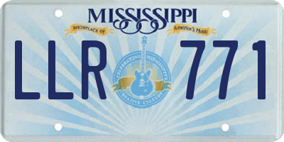 MS license plate LLR771