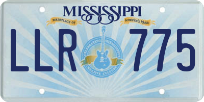 MS license plate LLR775