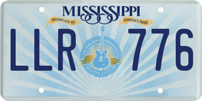 MS license plate LLR776