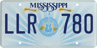MS license plate LLR780