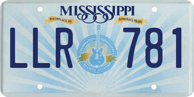 MS license plate LLR781