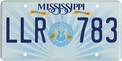MS license plate LLR783