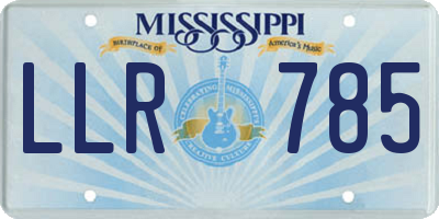 MS license plate LLR785
