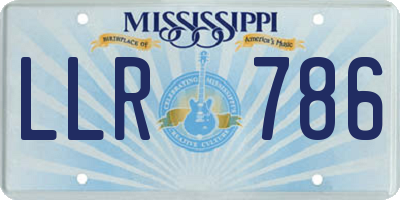 MS license plate LLR786