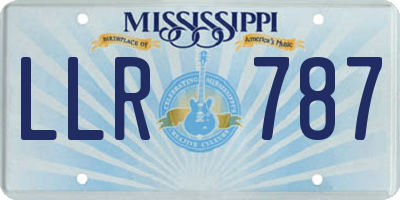 MS license plate LLR787