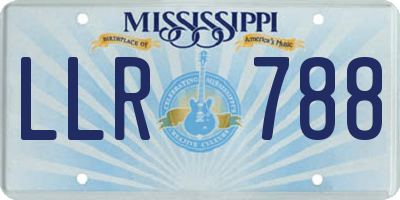MS license plate LLR788