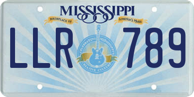 MS license plate LLR789