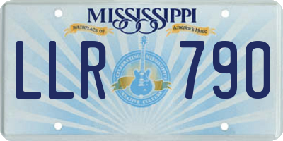 MS license plate LLR790