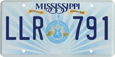 MS license plate LLR791