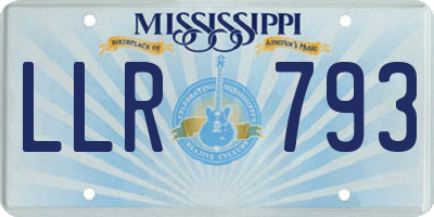 MS license plate LLR793