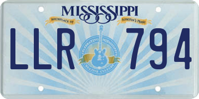 MS license plate LLR794