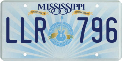 MS license plate LLR796