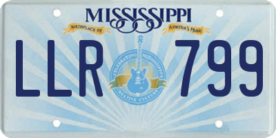 MS license plate LLR799