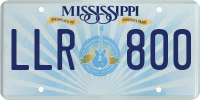 MS license plate LLR800