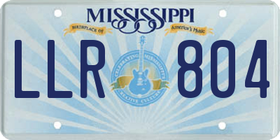 MS license plate LLR804