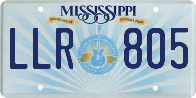 MS license plate LLR805