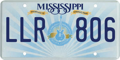 MS license plate LLR806
