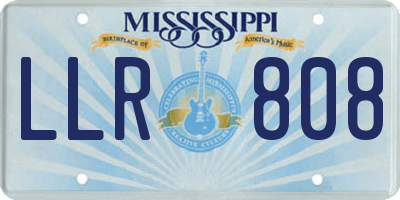 MS license plate LLR808