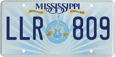 MS license plate LLR809