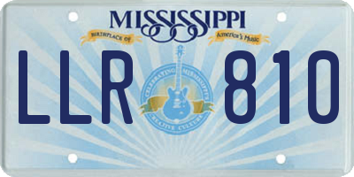 MS license plate LLR810