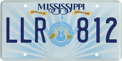 MS license plate LLR812