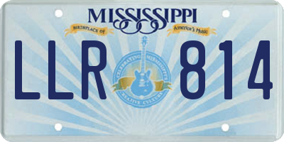 MS license plate LLR814