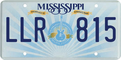 MS license plate LLR815