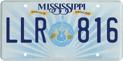 MS license plate LLR816
