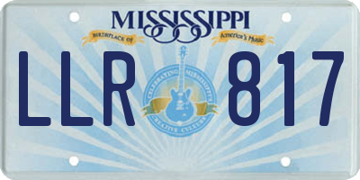 MS license plate LLR817