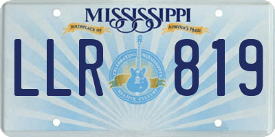 MS license plate LLR819
