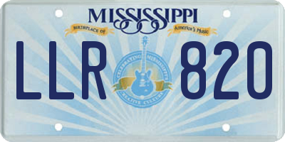 MS license plate LLR820