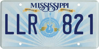 MS license plate LLR821