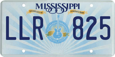MS license plate LLR825