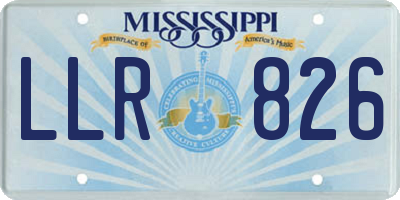 MS license plate LLR826