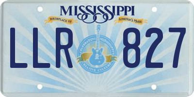 MS license plate LLR827