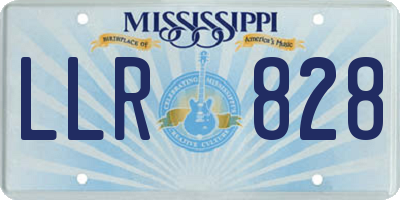MS license plate LLR828