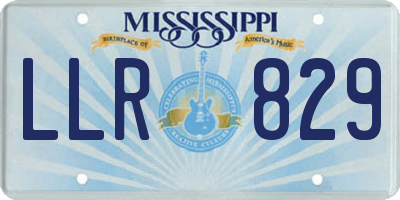 MS license plate LLR829