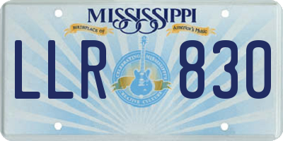 MS license plate LLR830