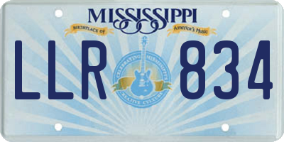 MS license plate LLR834