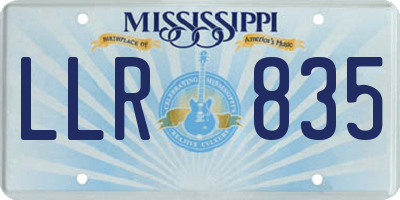 MS license plate LLR835