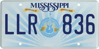 MS license plate LLR836