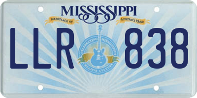 MS license plate LLR838