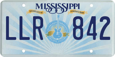 MS license plate LLR842