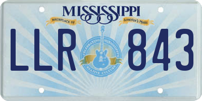MS license plate LLR843
