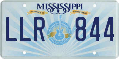 MS license plate LLR844