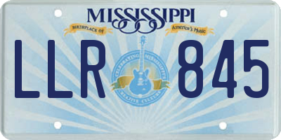 MS license plate LLR845