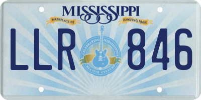 MS license plate LLR846