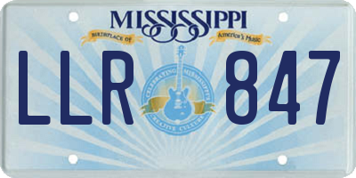 MS license plate LLR847