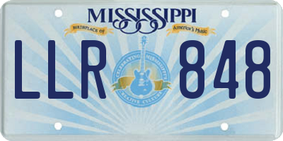 MS license plate LLR848