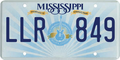 MS license plate LLR849